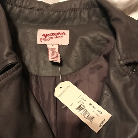 Gray leather jacket - Picture 2 of 3